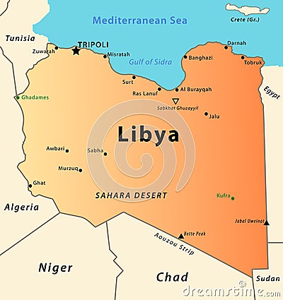 Libya map Vector Illustration