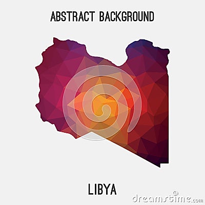 Libya map in geometric polygonal,mosaic style. Vector Illustration