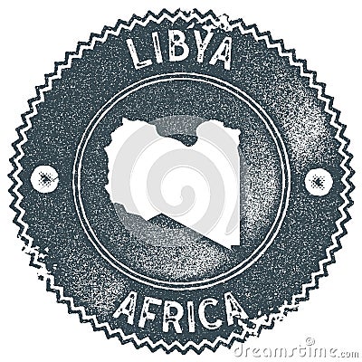 Libya map vintage stamp. Vector Illustration