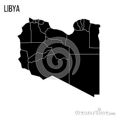 Libya political map of administrative divisions Stock Photo