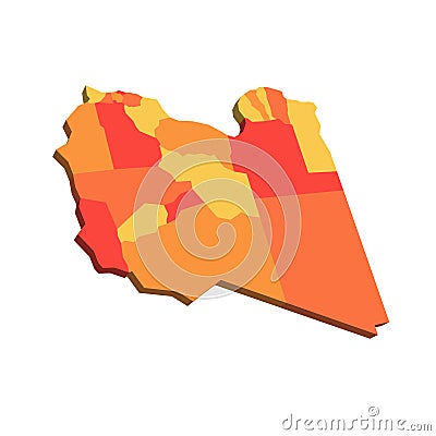 Libya political map of administrative divisions Vector Illustration