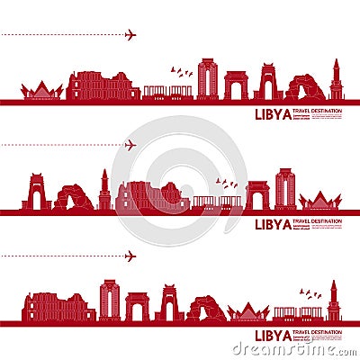 Libya Deep Blue travel destination vector illustration Vector Illustration