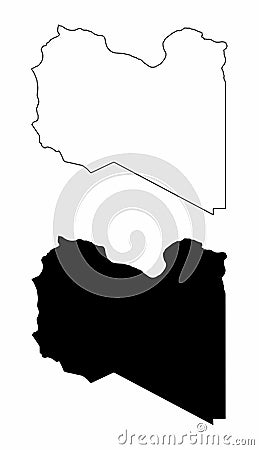 Libya silhouette maps Vector Illustration