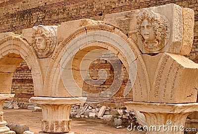 Libya Tripoli Leptis Magna Roman archaeological site. - UNESCO site. Stock Photo