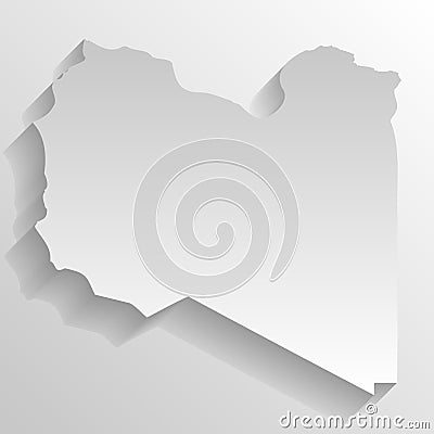 Libya vector country map silhouette Vector Illustration