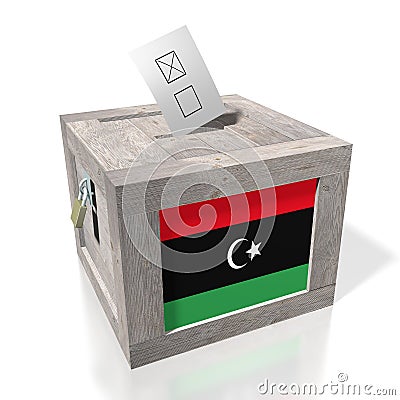 Libya - wooden ballot box - voting concept Stock Photo
