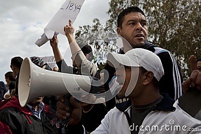Libyan Embassy Protest Editorial Stock Photo
