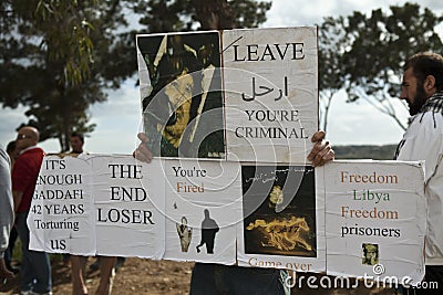 Libyan Embassy Protest Editorial Stock Photo