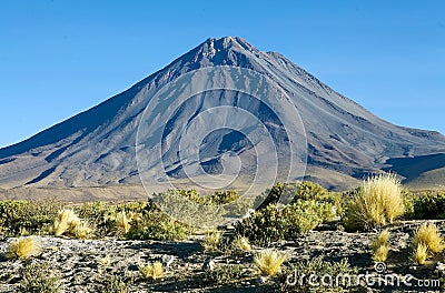 Licancabur in the Atacama desert, Chile Stock Photo