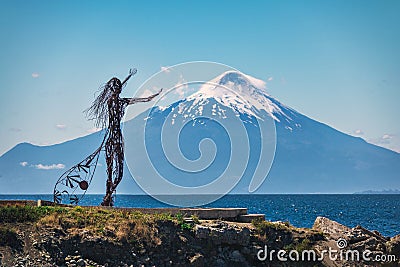 Licarayen Princess and Osorno Volcano - Puerto Varas, Chile Editorial Stock Photo