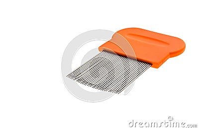 Lice comb for home removing lice treatment isolated on white. Stock Photo