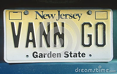 License Plate in New Jersey Editorial Stock Photo