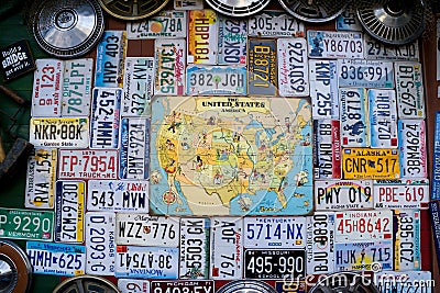 The license plates. Editorial Stock Photo