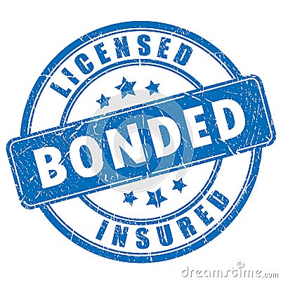 Licensed bonded insured rubber stamp Vector Illustration