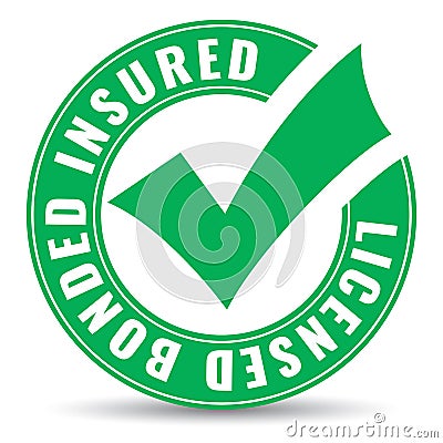 Licensed bonded insured vector icon Vector Illustration