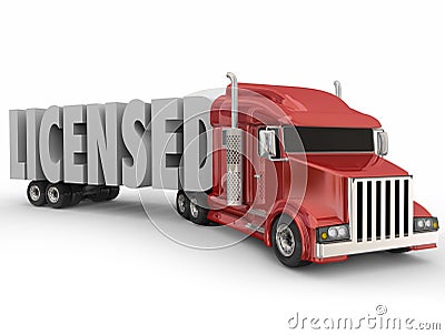 Licensed 3d Word Certified Trained Truck Driver Stock Photo