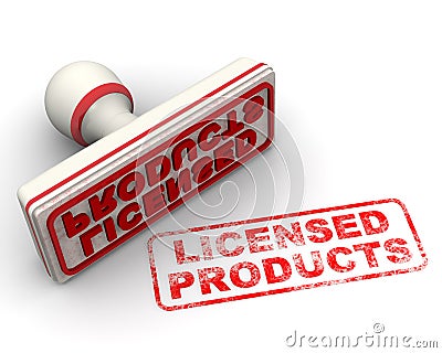 Licensed products. Seal and imprint Stock Photo