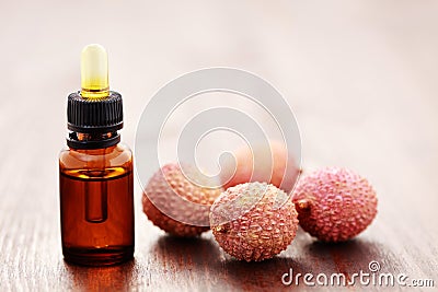 Lichee essential oil Stock Photo