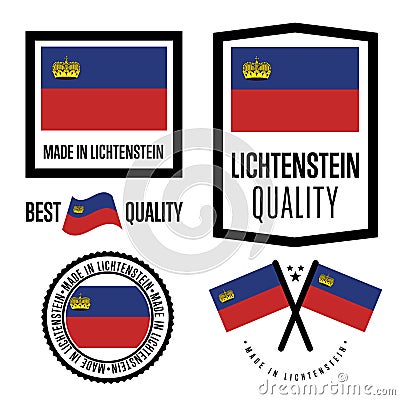 Lichtenstein quality label set for goods Vector Illustration