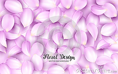 Licking the pink petals of a flower on a pile. Effect Realistic Design Elements. Vector Illustration. Floral background Vector Illustration