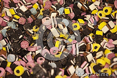 Licorice all sorts candies Stock Photo