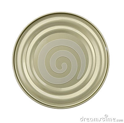 Lid or Base of Food Tin Can Stock Photo