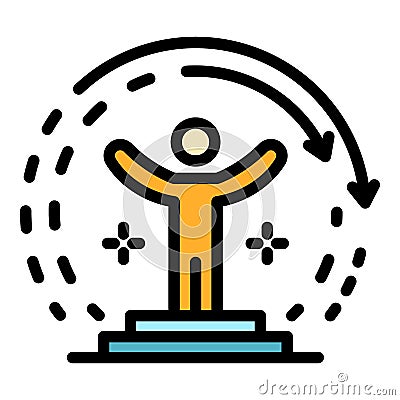 Lider life skills icon color outline vector Vector Illustration