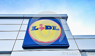 Lidl logo sign Editorial Stock Photo