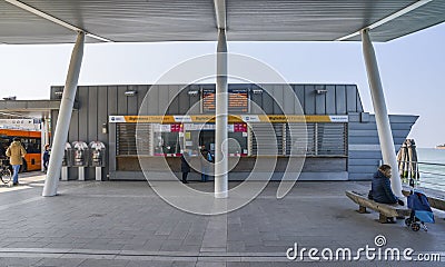 ACTV ticket office in Lido for the waterbus Editorial Stock Photo