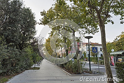 Lido Santa Maria Elisabetta street, Italy. Editorial Stock Photo