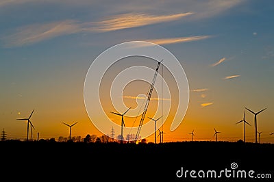 liebherr crawler crane building a wind power plant in lower austria Editorial Stock Photo