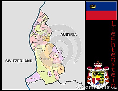 Liechtenstein Administrative divisions Stock Photo