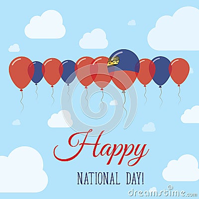 Liechtenstein National Day Flat Patriotic Poster. Vector Illustration