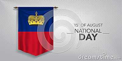 Liechtenstein national day greeting card, banner, vector illustration Vector Illustration