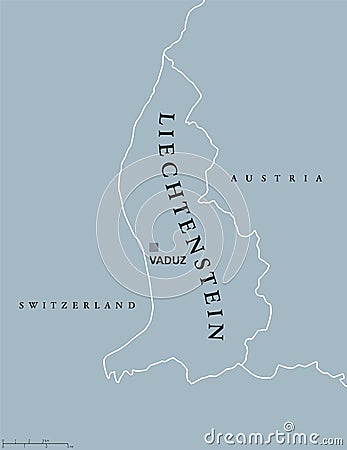 Liechtenstein political map Vector Illustration