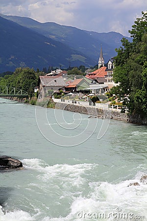 Lienz and River Drau in Austria Stock Photo