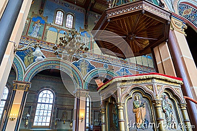 Liepaja. Latvia - February 05, 2023 - Interior view of St. Joseph Cathedral Editorial Stock Photo