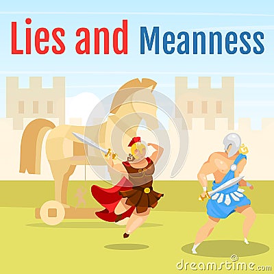 Lies and meanness social media post mockup Vector Illustration