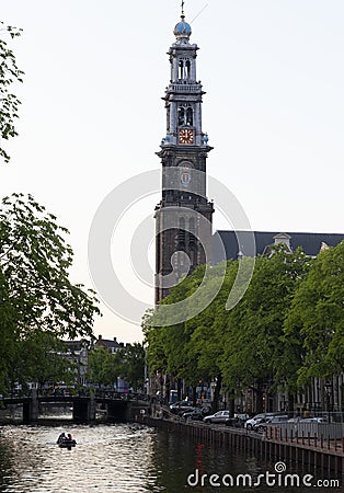 The Westerkerk a Reformed church , Amsterdam spring 2020 Editorial Stock Photo