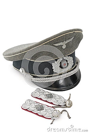 Lieutenant colonel shoulder strap and service cap Stock Photo