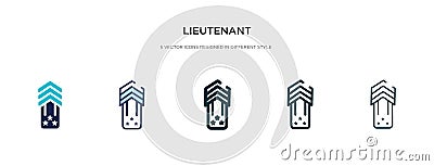 Lieutenant icon in different style vector illustration. two colored and black lieutenant vector icons designed in filled, outline Vector Illustration