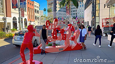 Life is beautiful writing at Rodeo Drive Beverly Hills - LOS ANGELES, UNITED STATES - NOVEMBER 5, 2023 Editorial Stock Photo