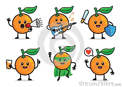 Set of orange character design vector Vector Illustration
