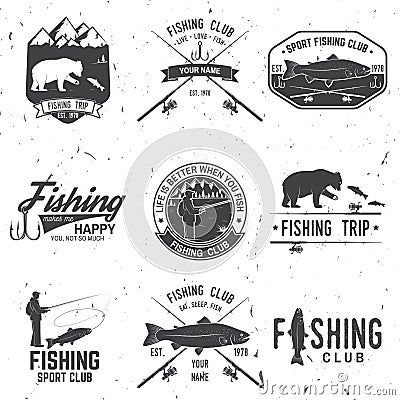 Life is better when you fish. Vector illustration. Vector Illustration