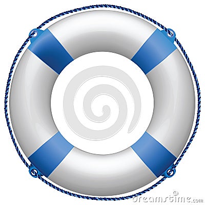 Life buoy blue Vector Illustration