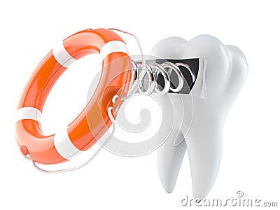 Life buoy with tooth Stock Photo