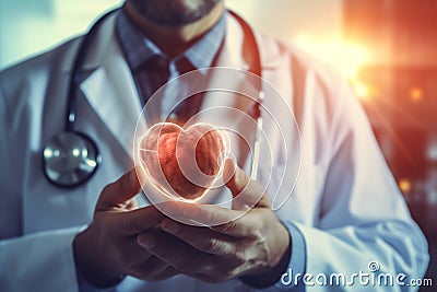 health care hand asian patient cardiologist hospital clinic cardiology doctor. Generative AI. Stock Photo