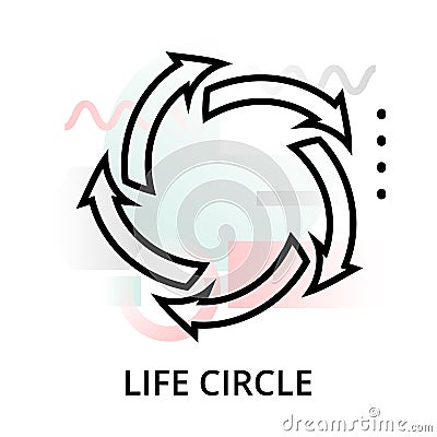Life circle icon on abstract background Vector Illustration