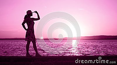 Life coach and motivation concept in pink Stock Photo