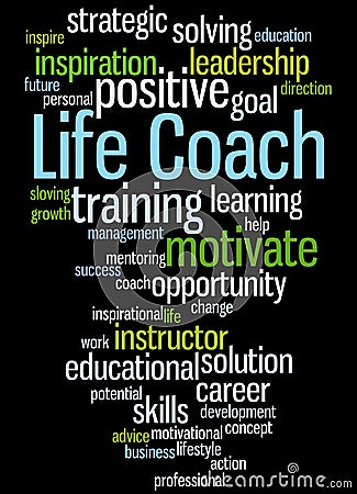 Life Coach, word cloud concept 2 Stock Photo